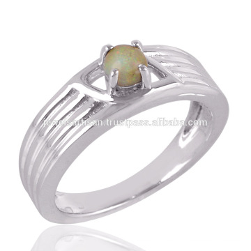 Äthiopain Welo Opal Naturstein Silber Handgefertigte glatte Schmuck Ring
